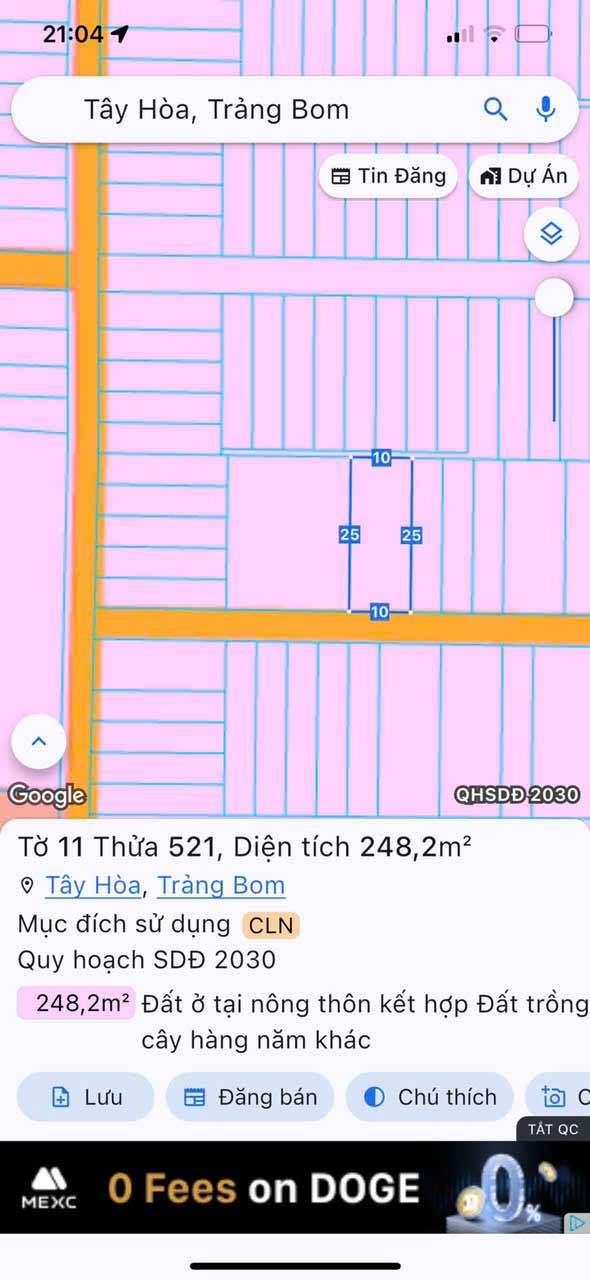 Đất nền xã Tây Hoà, Trảng Bom 250m² giá tốt - Sổ đỏ chính chủ!