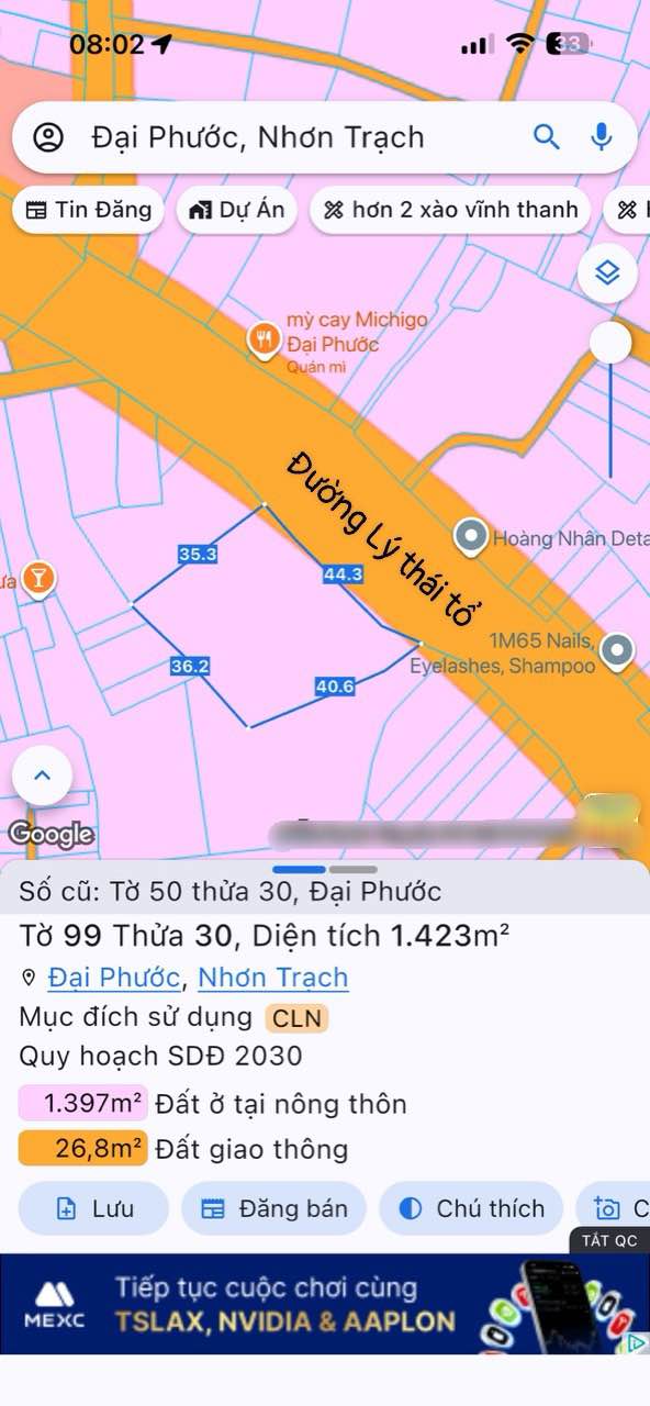 FrontHouse Mặt tiền Lý Thái Tổ, Xã Đại Phước 1700m² giá 4x tỷ - Đầu tư sinh lời!