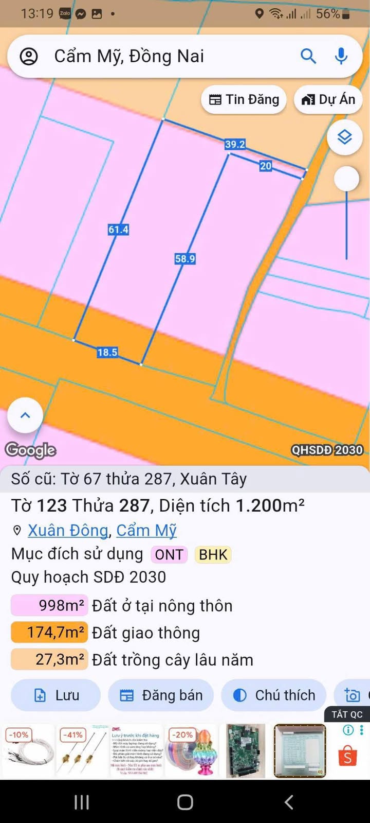 Đất nền 2 mặt tiền Đường nhựa Xuân Tây Cũ 1128m² giá 3 tỷ - Cơ hội đầu tư tuyệt vời!