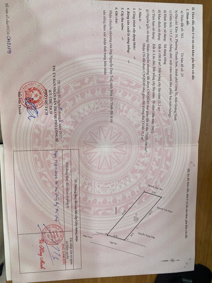 Đất nền đường thông ô tô tránh nhau tại Phường Thanh Sơn, Uông Bí 112m² giá chỉ 700 triệu