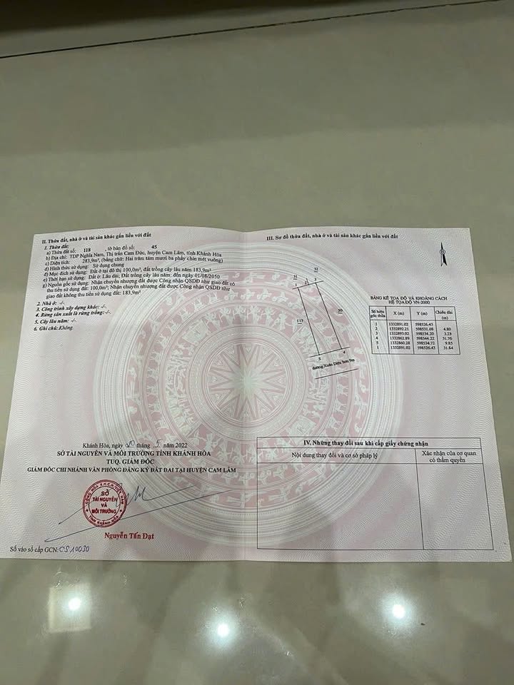 Đất thổ cư Cam Đức 248m² giá thỏa thuận - Cơ hội đầu tư tuyệt vời!