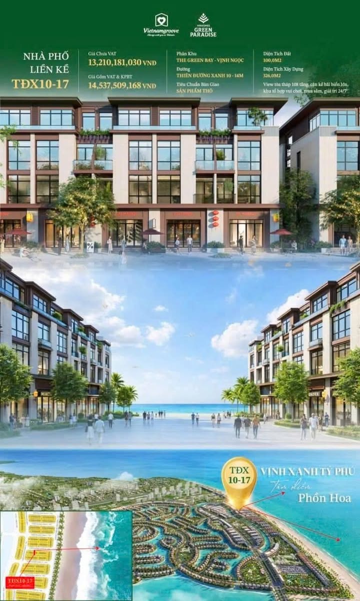 Shophouse Green Paradise Cần Giờ 100m² giá 14.5 tỷ - Đầu tư sinh lời lâu dài!