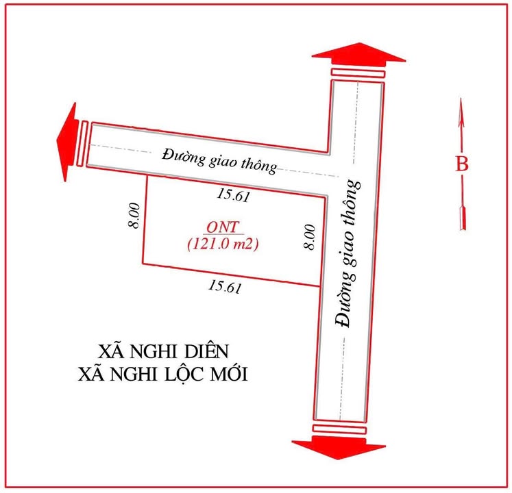 Đất ở Nghi Diên 121m² giá 1.3 tỷ - Đường thông 2 mặt tiền!