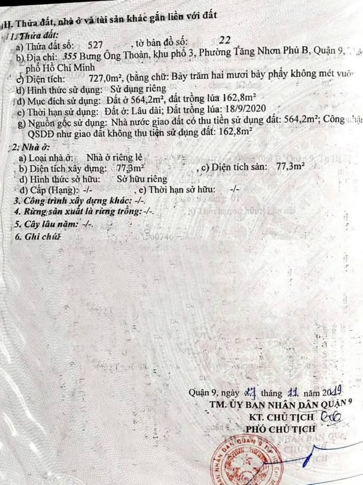 Nhà sân vườn 727m² tại Bưng Ông Thoàn, Quận 9 - Giá chỉ 51.617 tỷ!