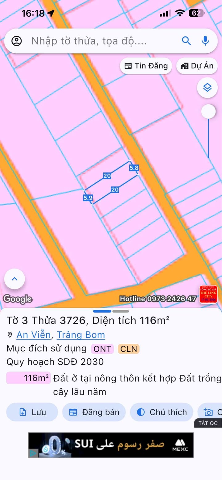 Đất nền Ấp 2 An Viễn 116m² giá 900 triệu - Sổ đỏ chính chủ