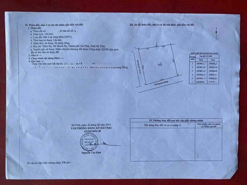 Đất thổ cư Thôn Hạ, Phường Trần Phú, 129m² giá 2 tỷ - Đầu tư sinh lời tốt!