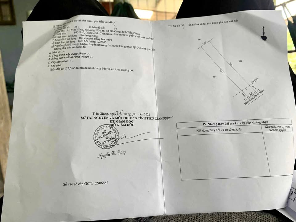 Đất nền 993m² tại Xã Long Hoà - Giá chỉ 2 tỷ - Sổ hồng chính chủ!