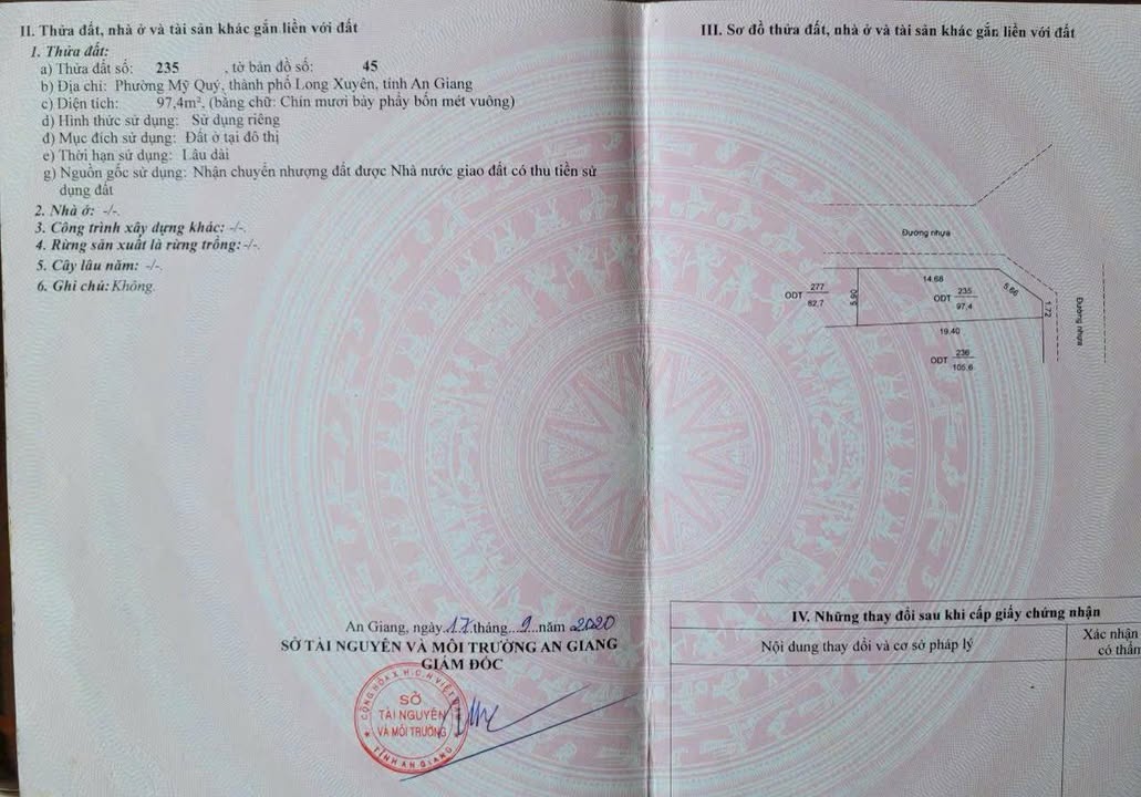 Đất nền Khu Văn Phòng Đăng Ký Đất, Mỹ Quý, 97.4m² - Giá Thỏa Thuận, Gần Trường Học!