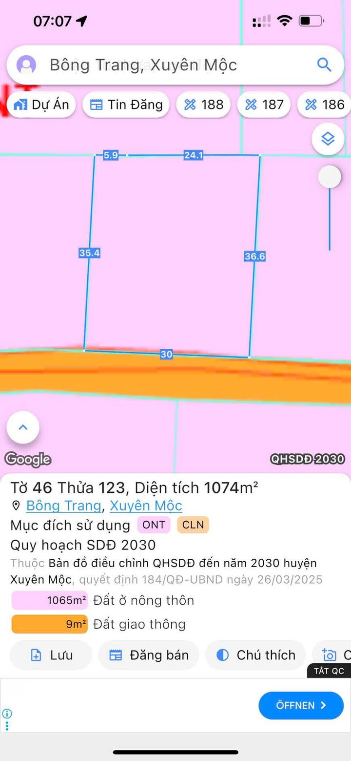 Đất nền Bông Trang, Xuyên Mộc 1050m² giá 3.9 tỷ - Vị trí đắc địa, tiện ích đầy đủ!