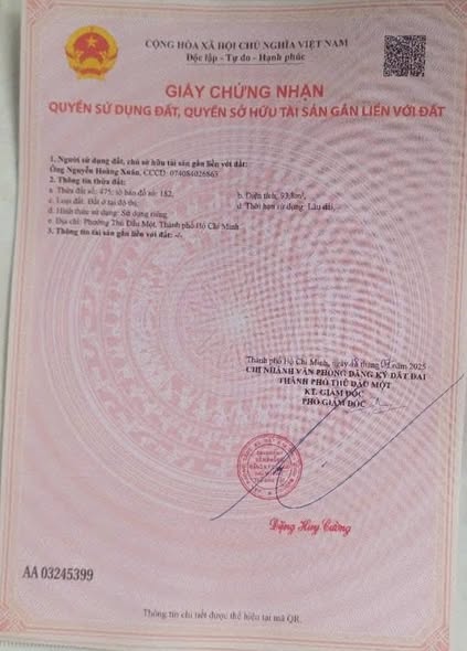 Đất nền Hiệp Thành Thủ Dầu Một 92m² giá 1.95 tỷ - Nở hậu, thổ cư đầy đủ!