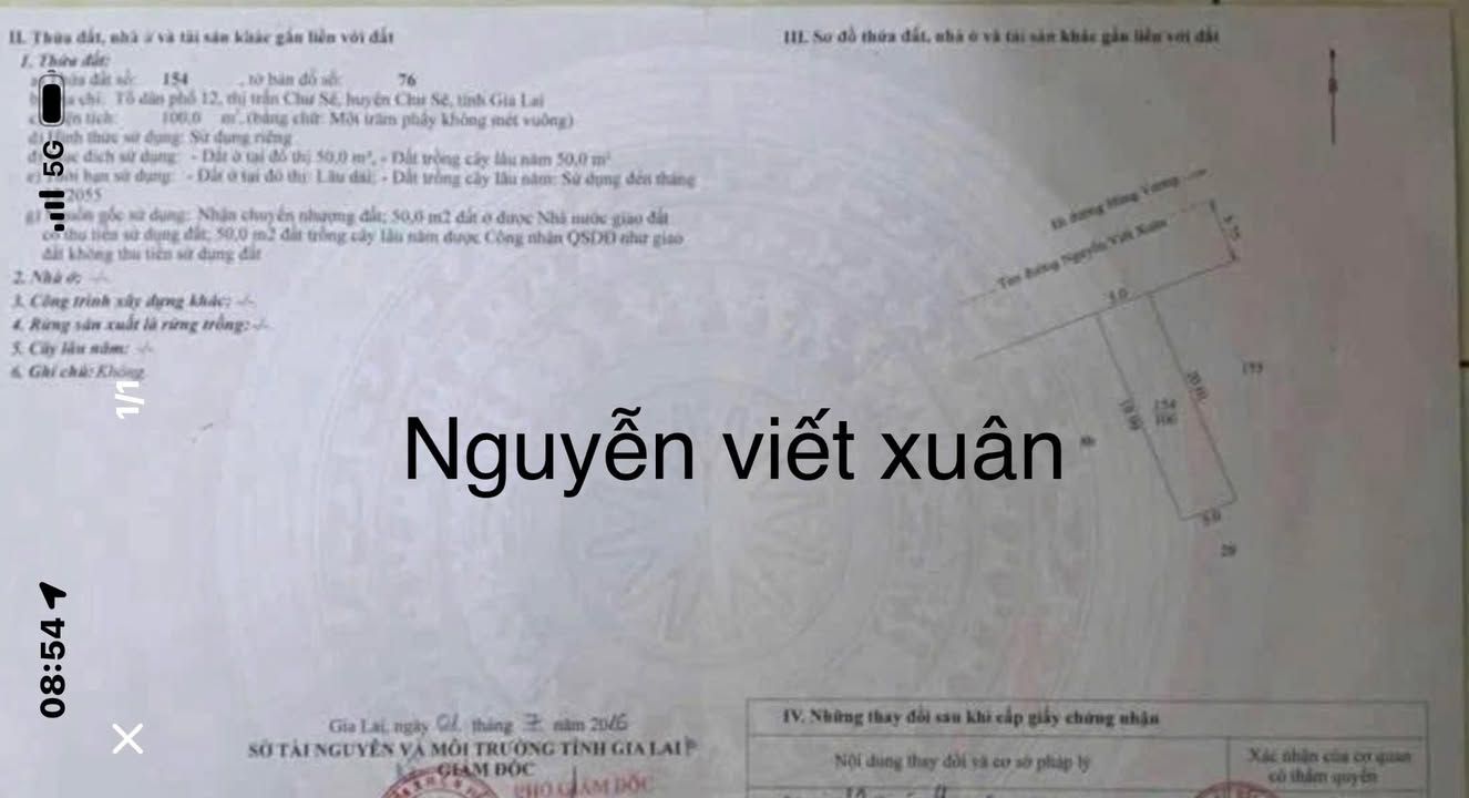 Đất nền mặt tiền Nguyễn Viết Xuân, Chư Sê 100m² giá 1.25 tỷ - Đầu tư sinh lời ngay!