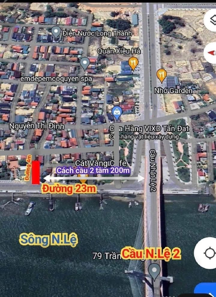 Đất nền bờ kè Nhật Lệ, Đồng Hới 500m² giá 30 tỷ - Lô siêu vip 2 mặt tiền!