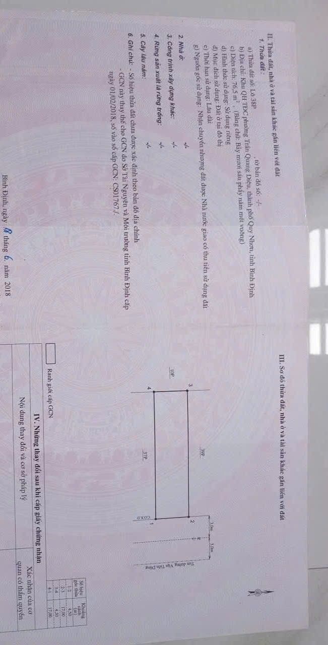 Đất mặt tiền đường Văn Tiến Dũng, Quy Nhơn 76m² giá 1.57 tỷ - Đầu tư sinh lời ngay!