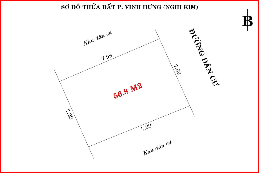 Đất nền chính chủ Phường Vinh Hưng 56.8m² giá 1.55 tỷ - Đường ô tô vào tận nơi!