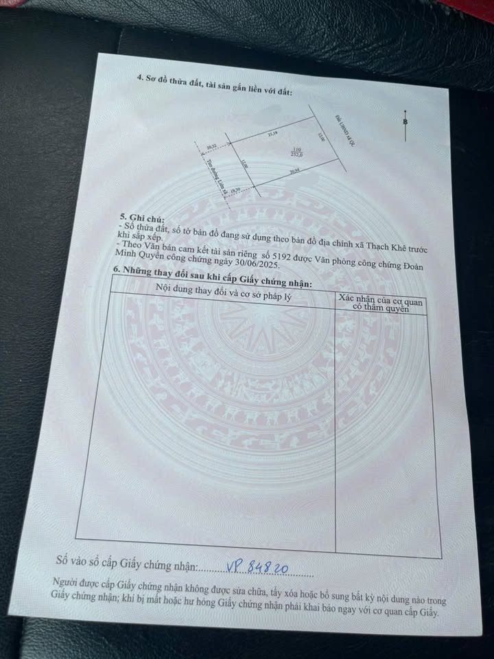 Đất thổ cư 252m² tại thôn Đan Khê, xã Thạch Khê - Đường rộng 8m, giá thỏa thuận