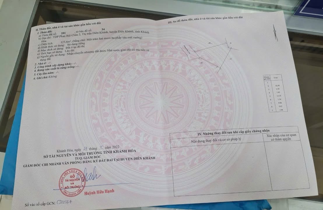 Đất ở thị trấn Diên Khánh 123.6m² giá 1.5 tỷ - Cơ hội đầu tư sinh lời!