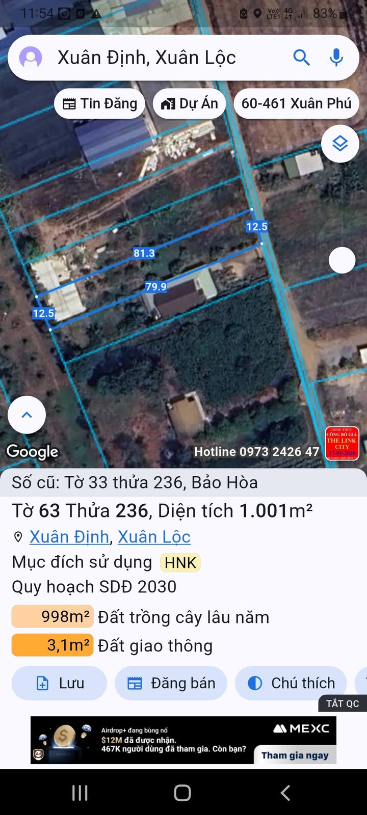 Đất nền Bảo Hòa, Xuân Lộc 360m² giá 850 triệu - Cơ hội đầu tư hấp dẫn!