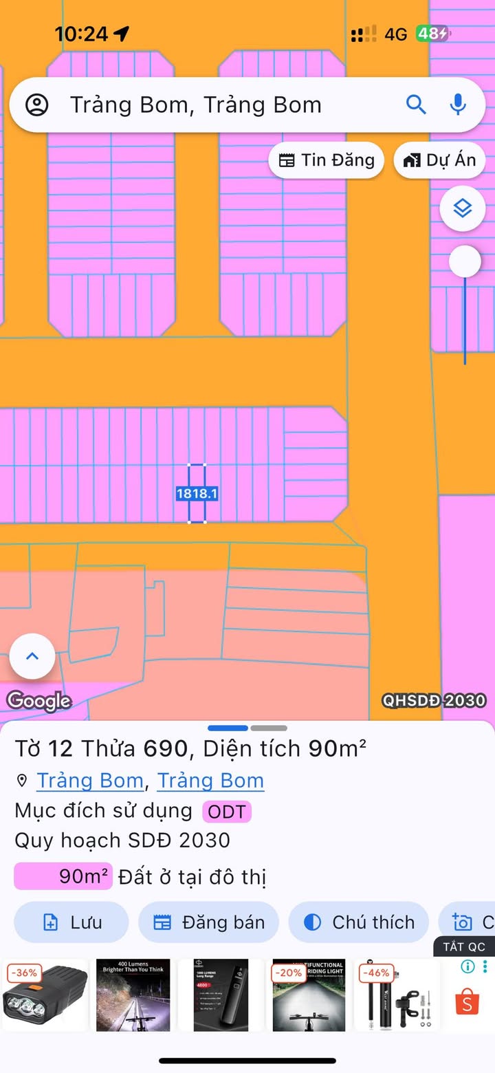 Đất nền Trảng Bom 90m² giá 1.45 tỷ - Vị trí đắc địa ngay trung tâm!