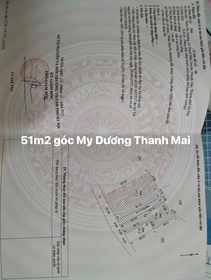 Đất lô góc Phường Thanh Nhàn, Quận Hai Bà Trưng 51m² - Ô tô vào tận nơi!