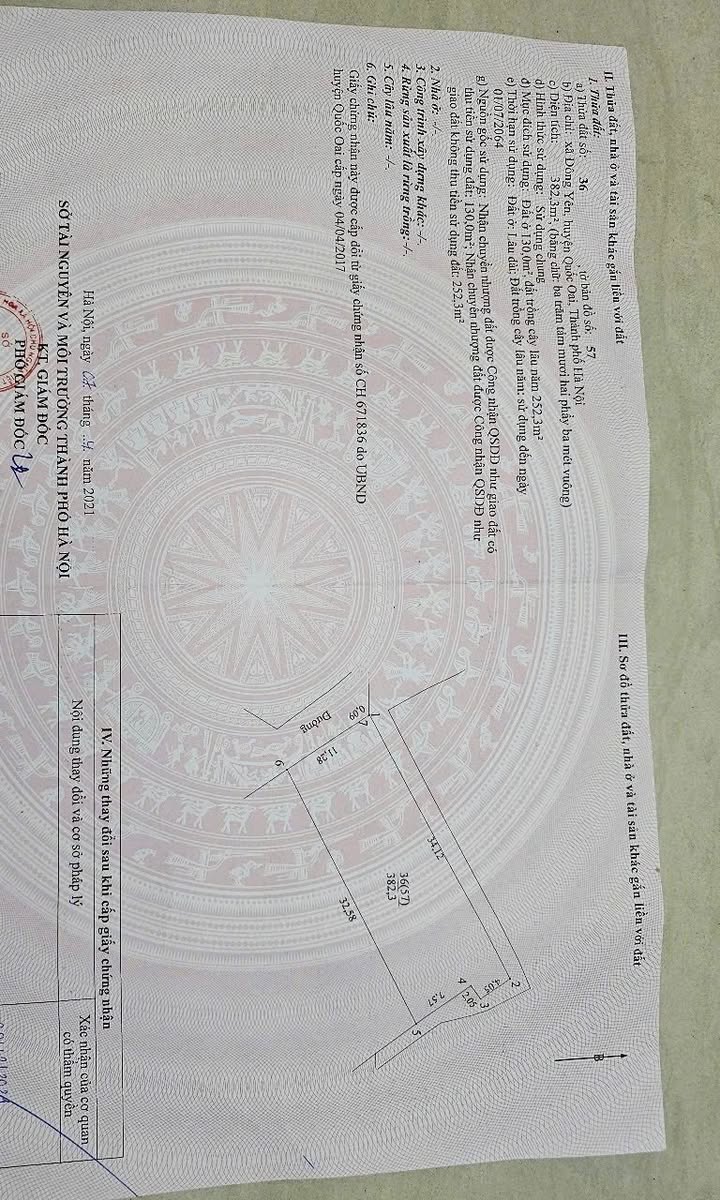 Đất nền 382m² tại xã Phú Cát, Quốc Oai - Giá chỉ 3.82 tỷ - Cơ hội đầu tư hấp dẫn!