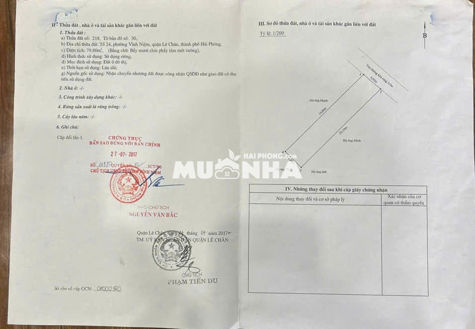 Đất nền chính chủ tại Lê Chân, Hải Phòng 79.8m² - Ô tô tránh nhau thoải mái!