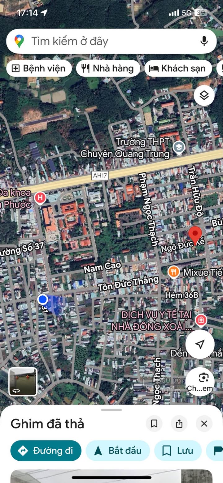 Đất thổ cư 300m² đường Ngô Đức Kế, Đồng Xoài - Gần bệnh viện, giá 3.8 tỷ!