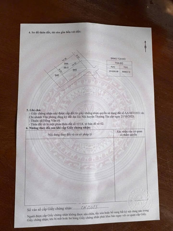 Đất nền Xã Hồng Vân, Huyện Thường Tín, 88m² giá 5.31 tỷ - Đường thông ô tô đỗ cửa!