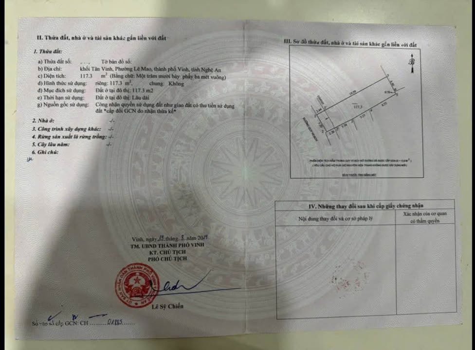 Đất nền Tân Vinh, Phường Lê Mao, TP Vinh 117,3m² giá 5,1 tỷ - Cơ hội đầu tư tuyệt vời!