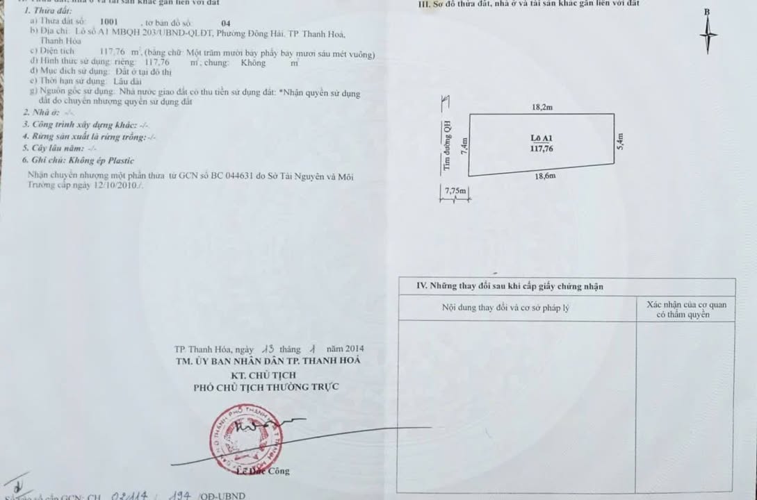 Đất đẹp Phường Hạc Thành 117m² giá 5.265 tỷ - Cơ hội đầu tư tuyệt vời!