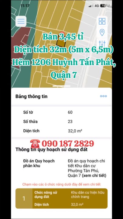 Nhà hẻm 1206 đường Huỳnh Tấn Phát, Quận 7, 32m² giá 3.45 tỷ - Sổ hồng riêng!