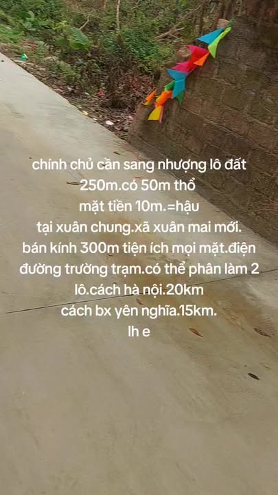 Đất nền chính chủ 250m² tại Xã Thủy Xuân Tiên - Giá thỏa thuận!