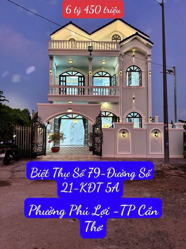 Biệt thự Tân Cổ Điển KĐT 5A Cần Thơ 233m² giá 6.45 tỷ - Không thể bỏ lỡ!