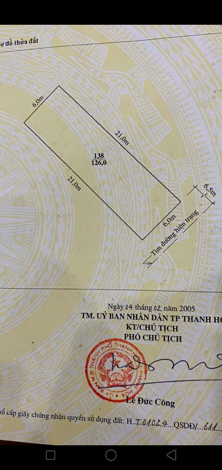 Đất nền đẹp Phường Trường Thi 126m² giá 5.4 tỷ - Cơ hội đầu tư hấp dẫn!