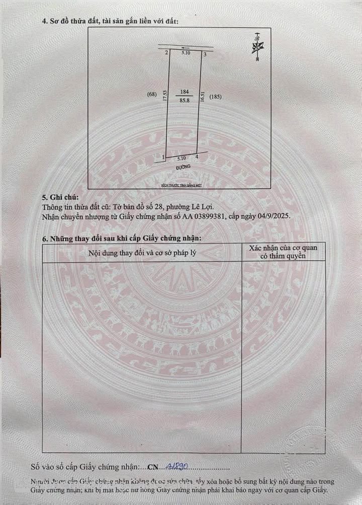 Đất nền K7 Lê Lợi, 85.5m² giá 3.5 tỷ - Chính chủ bán gấp!