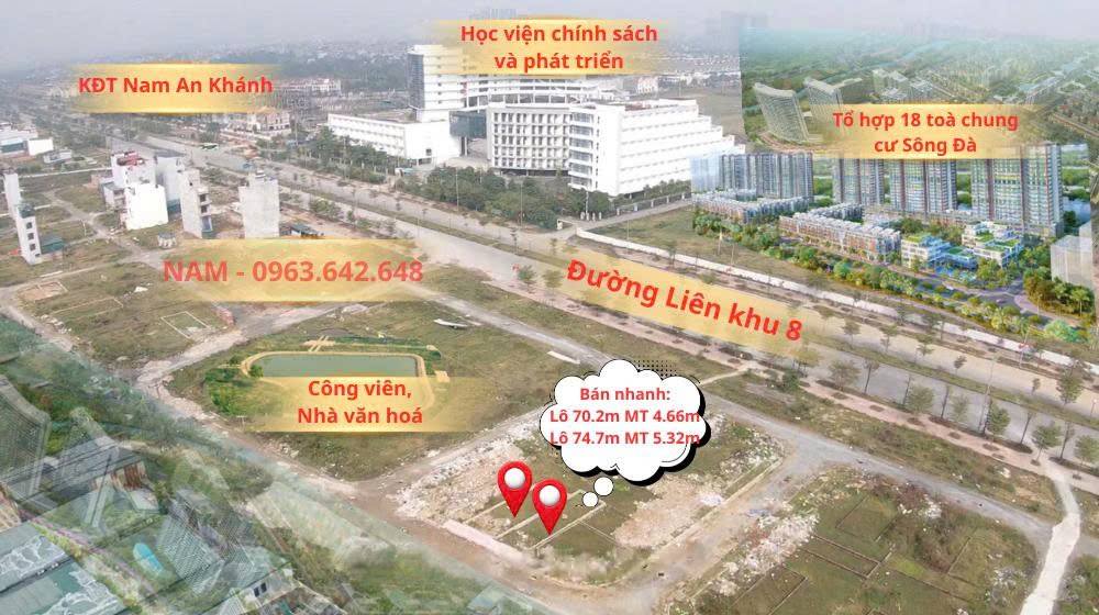 Đất dịch vụ An Thượng, Hoài Đức - Diện tích đa dạng từ 46.6m² đến 70.2m² - Giá chỉ từ 6 tỷ!