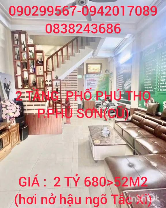 Nhà 2 tầng Phố Phú Thọ, Thanh Hóa 52m² giá chỉ 2.68 tỷ - Đầu tư sinh lời