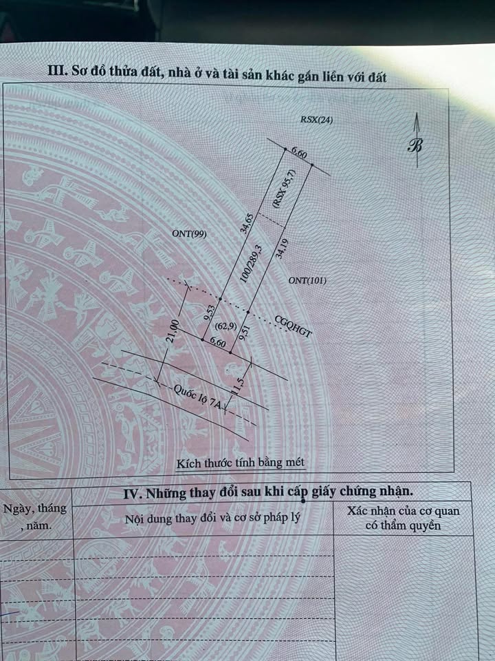 Đất nền mặt tiền Quốc Lộ 7A, xã Lĩnh Sơn, 289m² - Kinh doanh thuận lợi!