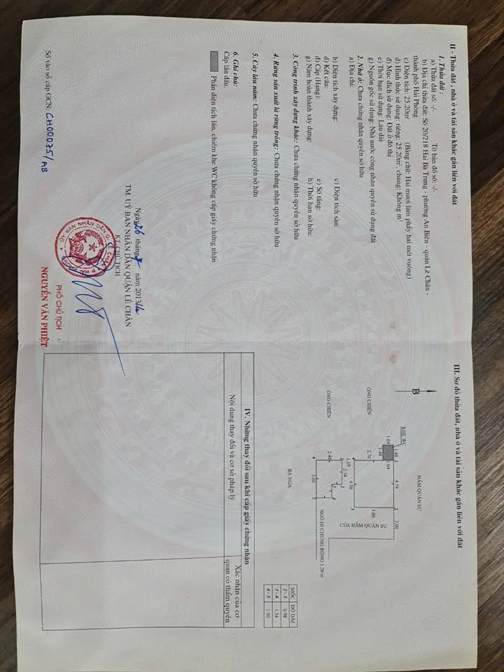 Nhà phố 20/218 Hai Bà Trưng, Hải Phòng 25m² giá 2.35 tỷ - Chính chủ bán gấp!