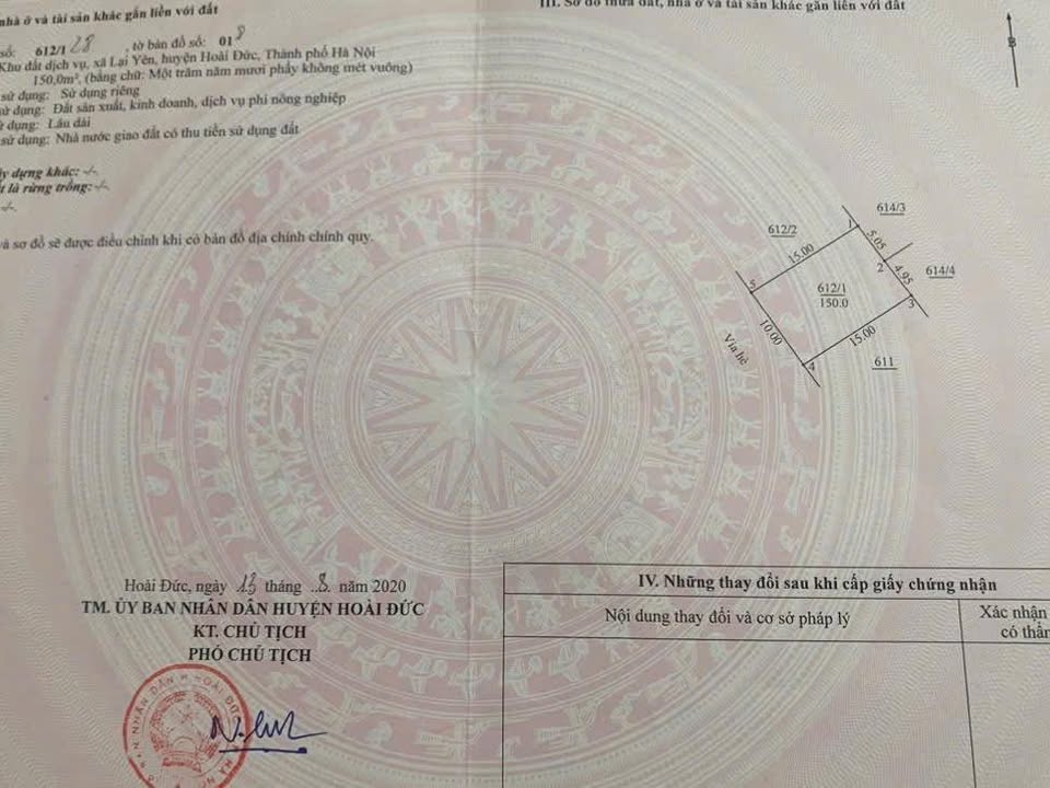 Đất nền Lại Yên, Hoài Đức 150m² giá thỏa thuận - Đường 9m mặt tiền 10m