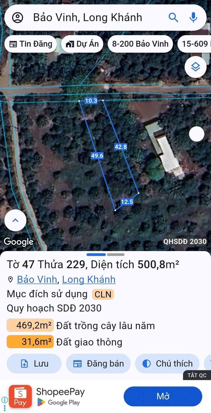 Đất nền 500m² tại Phường Bảo Vinh - Giá chỉ 520 triệu, sổ riêng chính chủ