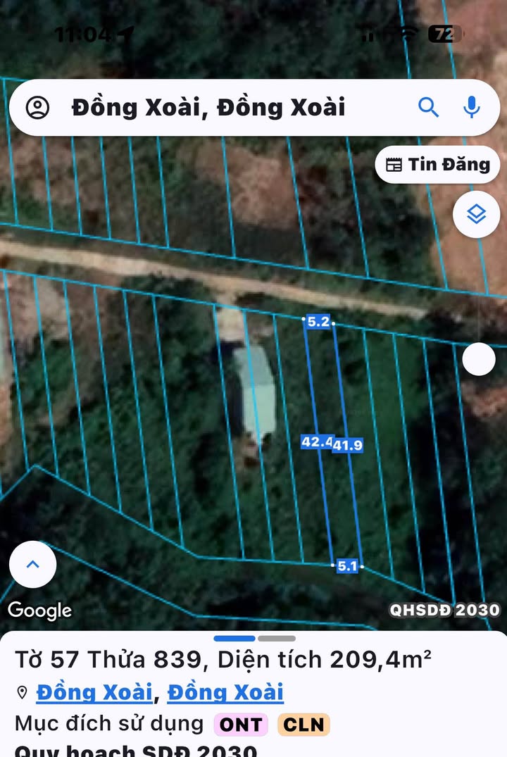 Đất nền Ấp 3, Xã Tân Thành, Đồng Xoài 210m² giá 350 triệu - Thích hợp trồng rau và nuôi gà!