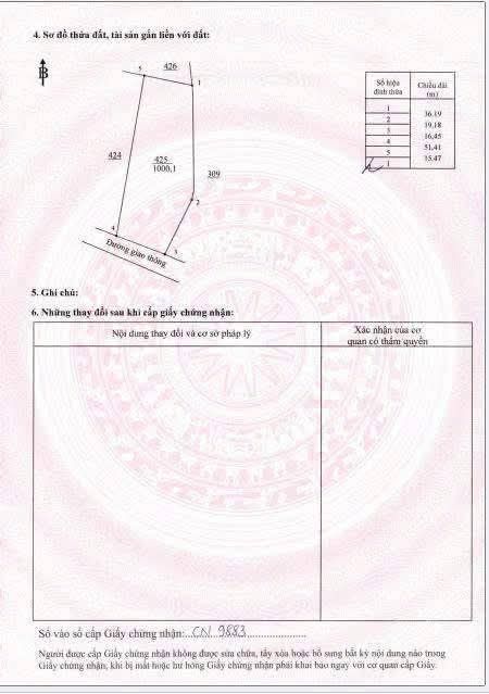 Đất nền 1.000m² Xã Vĩnh Tân, Huyện Trảng Bom giá 1.45 tỷ - Đường ô tô vào thoải mái!