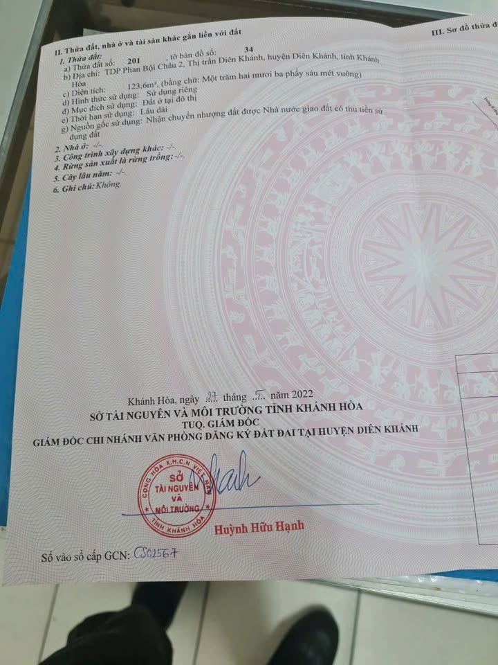 Đất ở đô thị Thị trấn Diên Khánh 123.6m² giá chỉ 1.5 tỷ - Cơ hội đầu tư tuyệt vời!