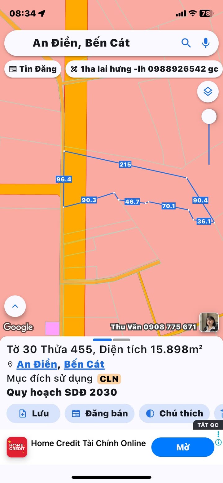 Đất nền 1.6ha Phường An Điền - Bến Cát giá chỉ 3.5 triệu/m² - Cơ hội đầu tư tuyệt vời!