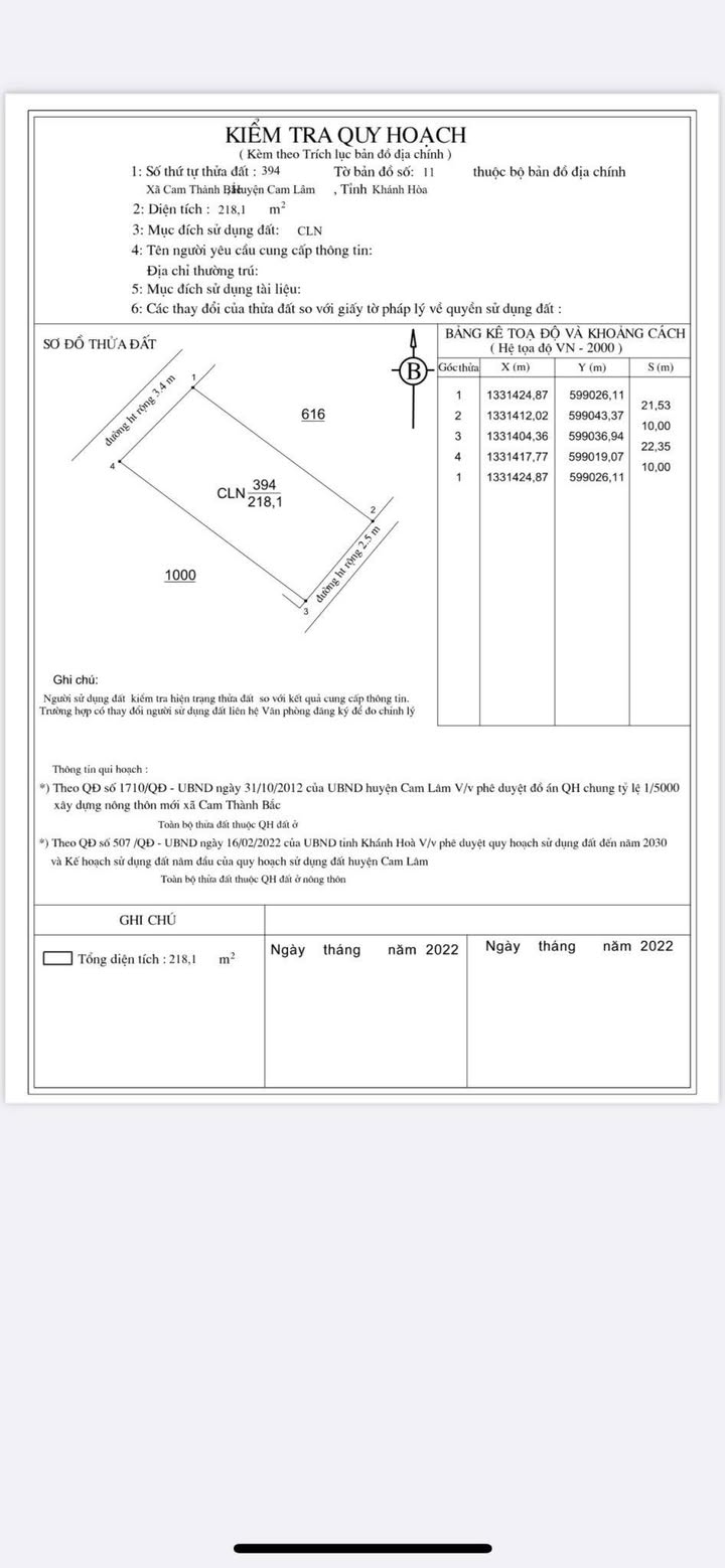 Lô đất Tân Phú, Cam Thành Bắc 220m² giá chỉ 6xx triệu - Đầu tư sinh lời ngay!