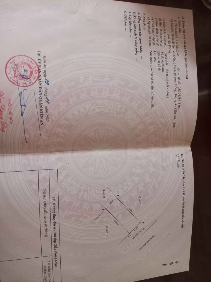 Đất nền Khu Tái Định Cư Đồng Hòa 1, Kiến An, Hải Phòng 40m² - Sổ đỏ chính chủ, giá 2.7 tỷ!