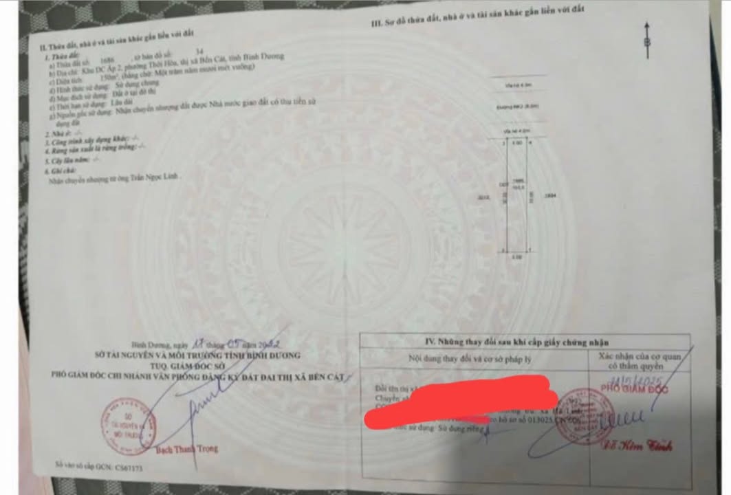 Đất thổ cư 150m² tại K5 NK2, Bến Cát - Giá chỉ 1.9 tỷ - Cơ hội đầu tư tuyệt vời!