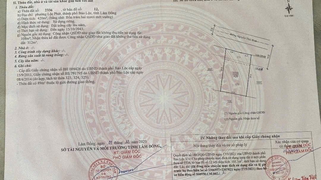 FrontHouse Bảo Lộc 101m² giá 3.85 tỷ - Bán gấp mặt tiền Nguyễn Thái Bình