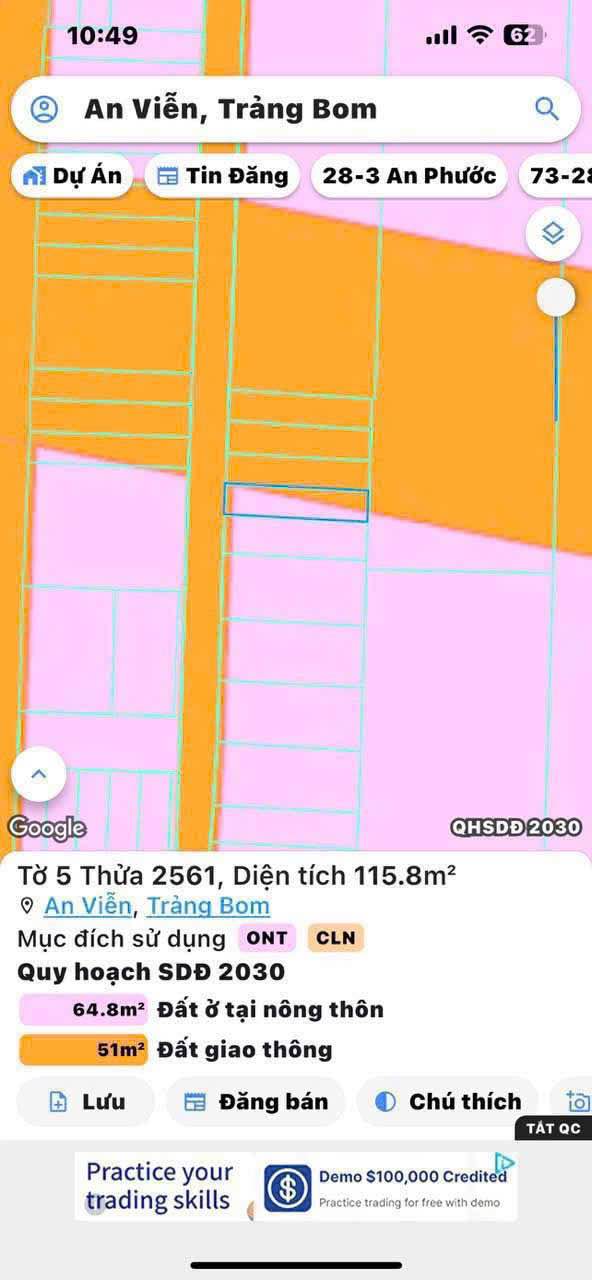 Đất thổ cư 115m² tại Ấp 4, An Viễn, Trảng Bom - Chỉ 2.4 tỷ - Cơ hội đầu tư tốt!