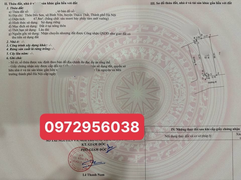 Đất thổ cư thôn Đồi Sen 67m² giá 2 tỷ - Lô góc, vị trí đắc địa!